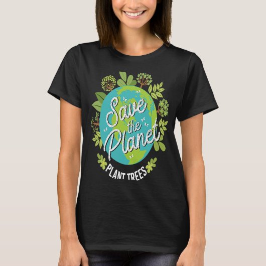 Sparen de Bomen van het Plant van de Planet T-shirt (Voorkant)