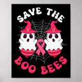 Sparen de Boo bijen Funny Halloween Breast Cancer  Poster (Voorkant)