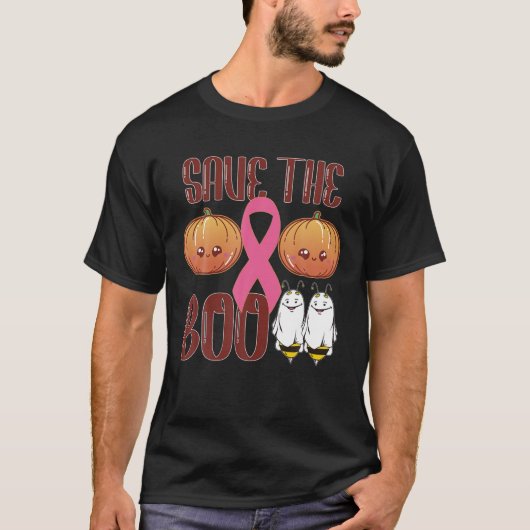 Sparen de Boo bijen Halloween Funny Breast Cancer T-shirt (Voorkant)