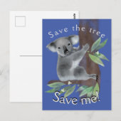 Sparen de boom om de boom te redden die koala knuf briefkaart (Voorkant / Achterkant)