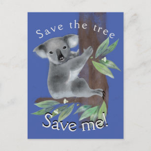 Sparen de boom om de boom te redden die koala knuf briefkaart