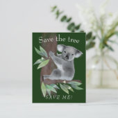 Sparen de boom om de boom te redden die koala knuf briefkaart (Staand voorkant)