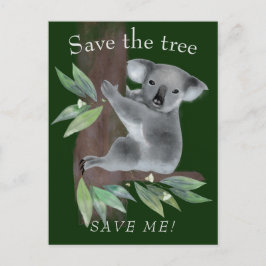 Sparen de boom om de boom te redden die koala knuf briefkaart
