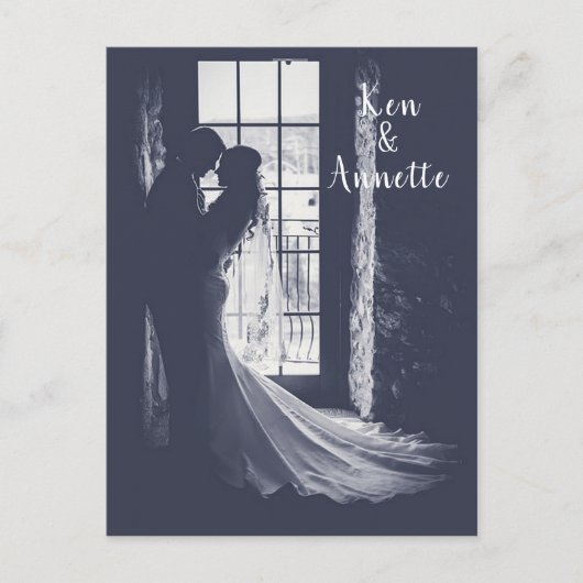 Sparen de Bride van de Datum en de Groom Briefkaart (Voorkant)