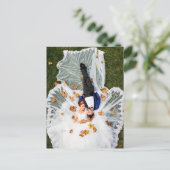 Sparen de Bride van de Datum en de Groom Briefkaart (Staand voorkant)