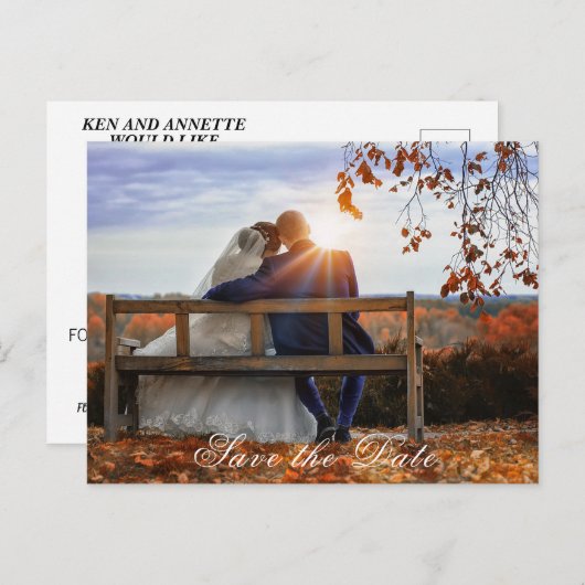 Sparen de Bride van de Datum en de Groom Briefkaart (Voorkant / Achterkant)