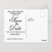 Sparen de Bride van de Datum en de Groom Briefkaart (Achterkant)