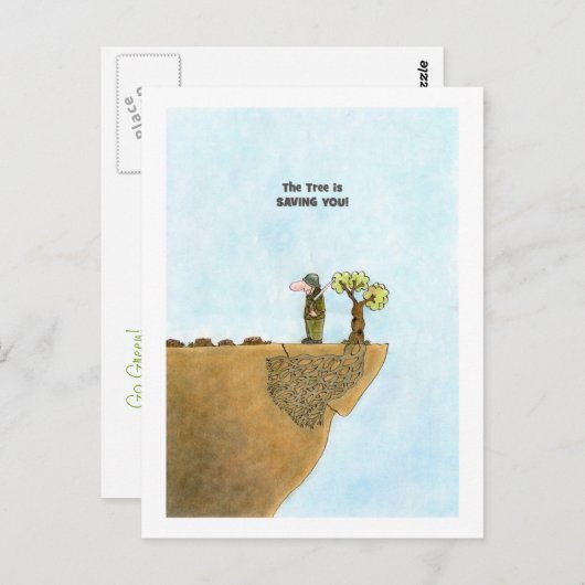 Sparen de Briefkaarten van de Bomen, Satire (Voorkant / Achterkant)