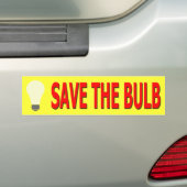 Sparen de Bumpersticker van de Bulb (geel) (Op auto)
