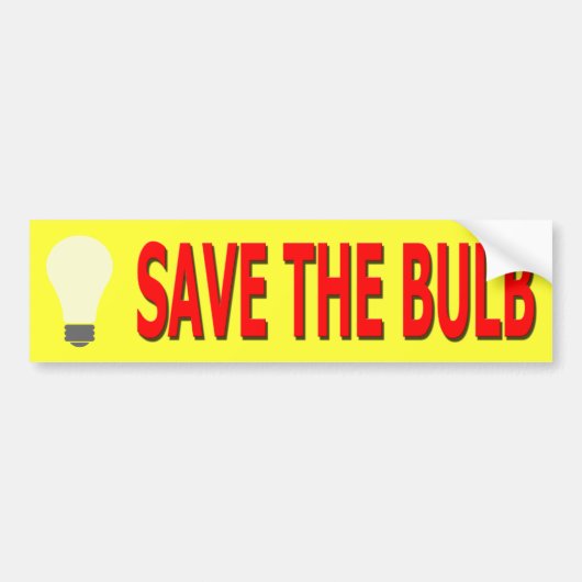 Sparen de Bumpersticker van de Bulb (geel) (Voorkant)