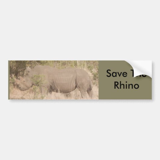 Sparen de Bumpersticker van de Rhino (Voorkant)