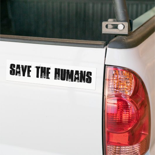 Sparen de Bumpersticker van Humans (Op Truck)