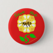 Sparen de Button van het Ontwerp van de Bees Flowe (Voorkant)