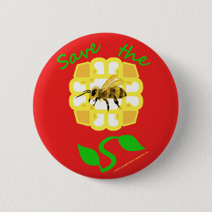 Sparen de Button van het Ontwerp van de Bees Flowe