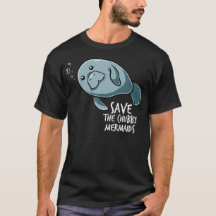 Sparen de Chubby Mermaid Manatee Funny Zee Koe Fla T-shirt