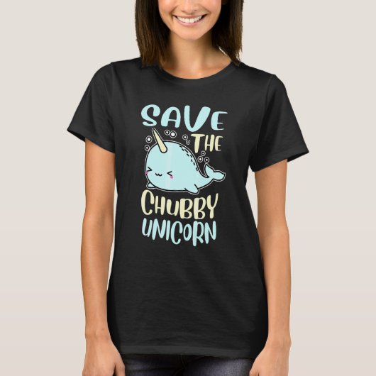 Sparen de Chubby Unicorn Narwhal T-shirt (Voorkant)