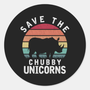 Sparen de Chubby Unicorn Rhino Ronde Sticker