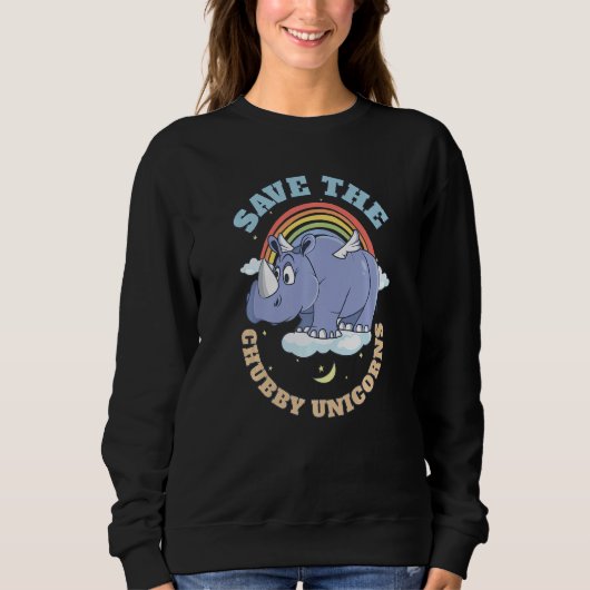 Sparen de Chubby Unicorns Cute Rhinoceros 3 Trui (Voorkant)