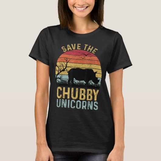 Sparen de Chubby Unicorns  Funny Rhino Anima T-shirt (Voorkant)