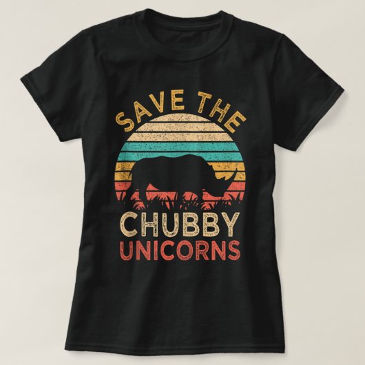 Sparen de Chubby Unicorns  Funny Rhino Anima T-shirt (Design voorkant)