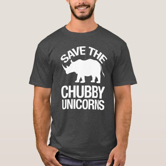 Sparen de Chubby Unicorns Funny Tshirt (Voorkant)