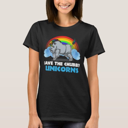 Sparen de Chubby Unicorns Magical Rhino Rainbow T-shirt (Voorkant)
