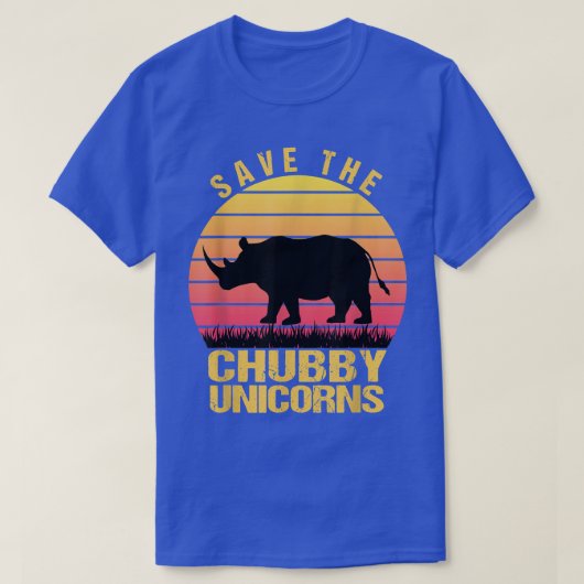 Sparen de Chubby Unicorns Retro Funny Rhino T-shirt (Design voorkant)