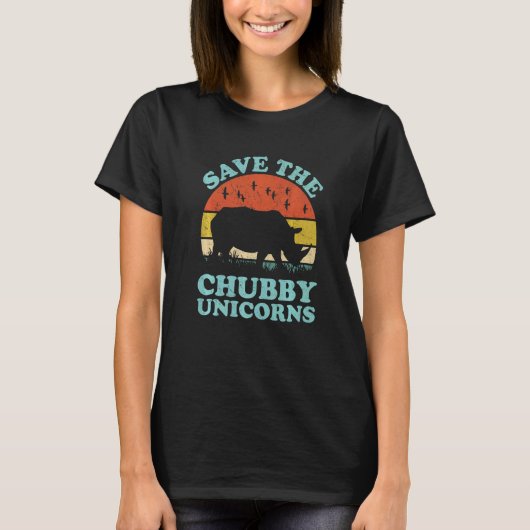 Sparen de Chubby Unicorns Rhino Animal Rights Acti T-shirt (Voorkant)