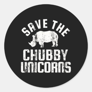 Sparen de Chubby Unicorns Rhino Rhinoceros Ronde Sticker