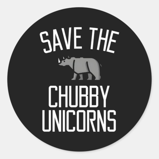Sparen de Chubby Unicorns Rhino Ronde Sticker (Voorkant)