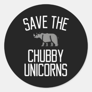 Sparen de Chubby Unicorns Rhino Ronde Sticker