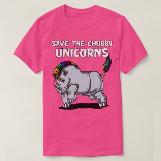 Sparen de Chubby Unicorns Rhino T-shirt (Design voorkant)