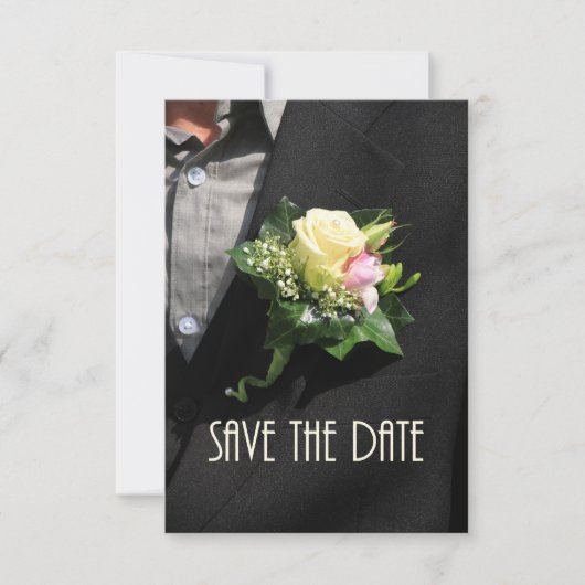 Sparen de Communicatie van de Datum Boutonniere Save The Date (Voorkant)