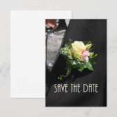Sparen de Communicatie van de Datum Boutonniere Save The Date (Voorkant / Achterkant)