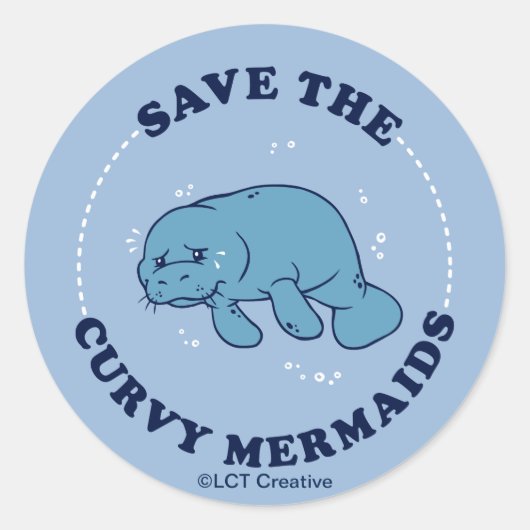 Sparen de Curvy Mermaids Ronde Sticker (Voorkant)