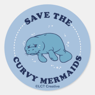 Sparen de Curvy Mermaids Ronde Sticker