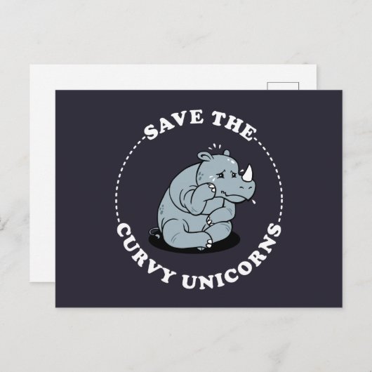 Sparen de Curvy Unicorns Briefkaart (Voorkant / Achterkant)