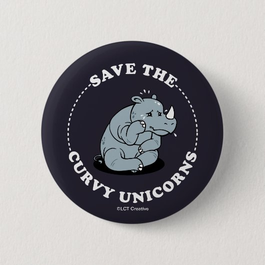 Sparen de Curvy Unicorns Ronde Button 5,7 Cm (Voorkant)