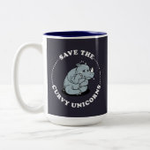 Sparen de Curvy Unicorns Tweekleurige Koffiemok (Links)