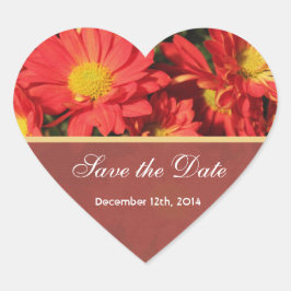 Sparen de date florale trouwstickers hart sticker