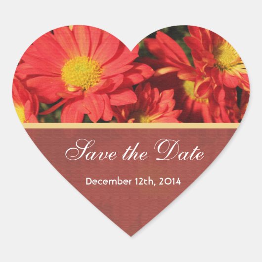 Sparen de date florale trouwstickers hart sticker (Voorkant)