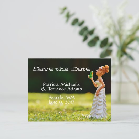 Sparen de Date Princess Frog Aankondigingskaart (Staand voorkant)