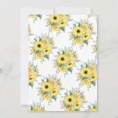 Sparen de Date Wedding Sunflower Greenery Kaart (Achterkant)