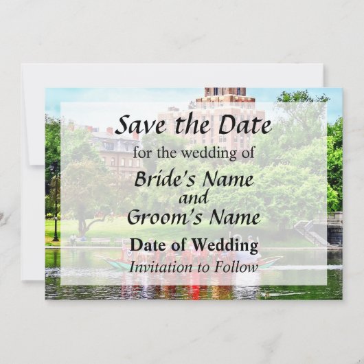 Sparen de DateBoston MA - de Openbare Garden van B Save The Date (Voorkant)