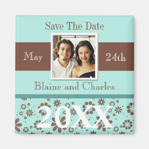 Sparen de Dates Blauw Bruin Persoonlijk Magnet