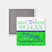 Sparen de Dates Groene Blauwe Magnet van het Damas (Voorkant / Achterkant)