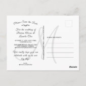 Sparen de Datum 4 Horizontale Kleur van de Foto's  Briefkaart (Achterkant)