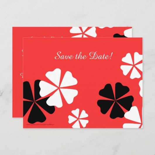 Sparen de Datum 50e Rode Partij van de Verjaardag Aankondigingskaart (Voorkant / Achterkant)