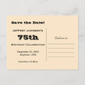 Sparen de Datum 75th Briefkaart van de Dag van de  (Achterkant)