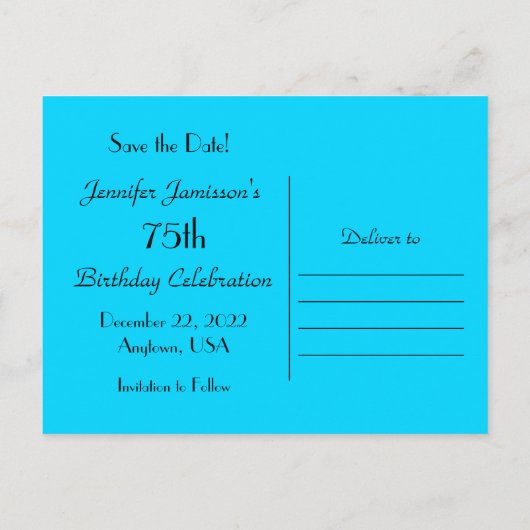 Sparen de Datum 75th Briefkaart van de Dag van de  (Achterkant)